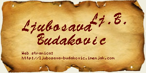 Ljubosava Budaković vizit kartica